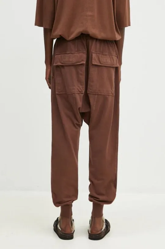 Rick Owens cotton joggers Prisoner Drawstring brown color smooth DU02D2395.RIG