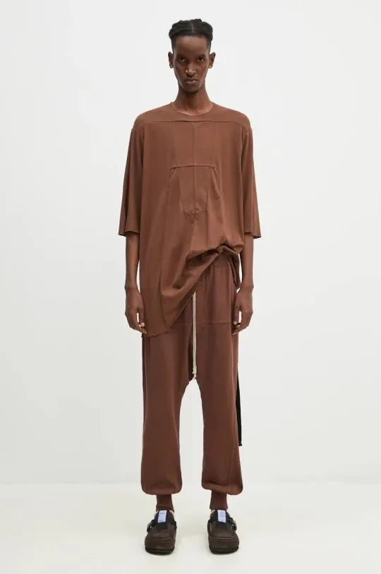 Rick Owens cotton joggers Prisoner Drawstring brown color smooth DU02D2395.RIG