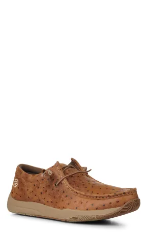 Roper Men's Tan Ostrich Print Lace-up Chukka Driving Moccasin