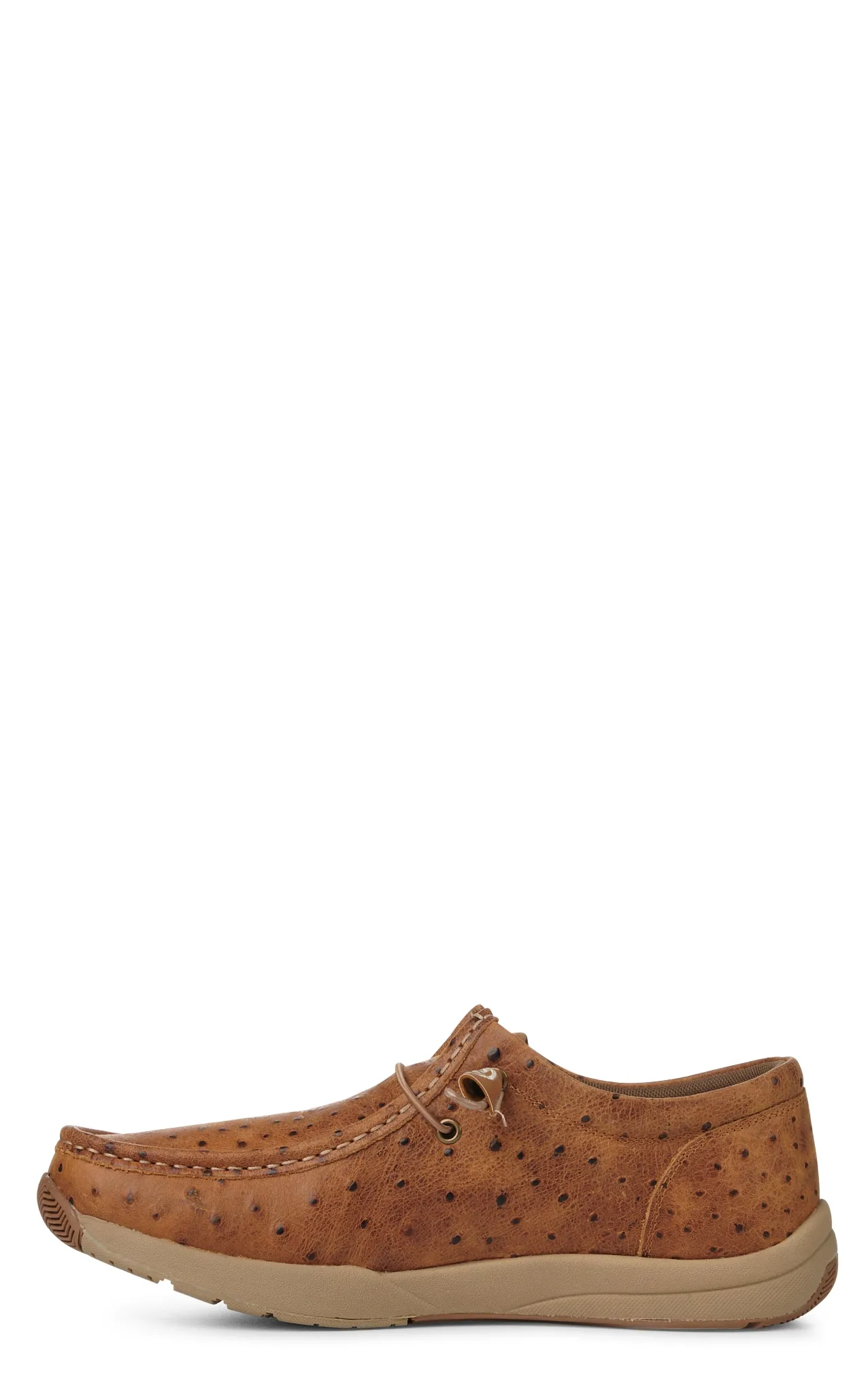 Roper Men's Tan Ostrich Print Lace-up Chukka Driving Moccasin