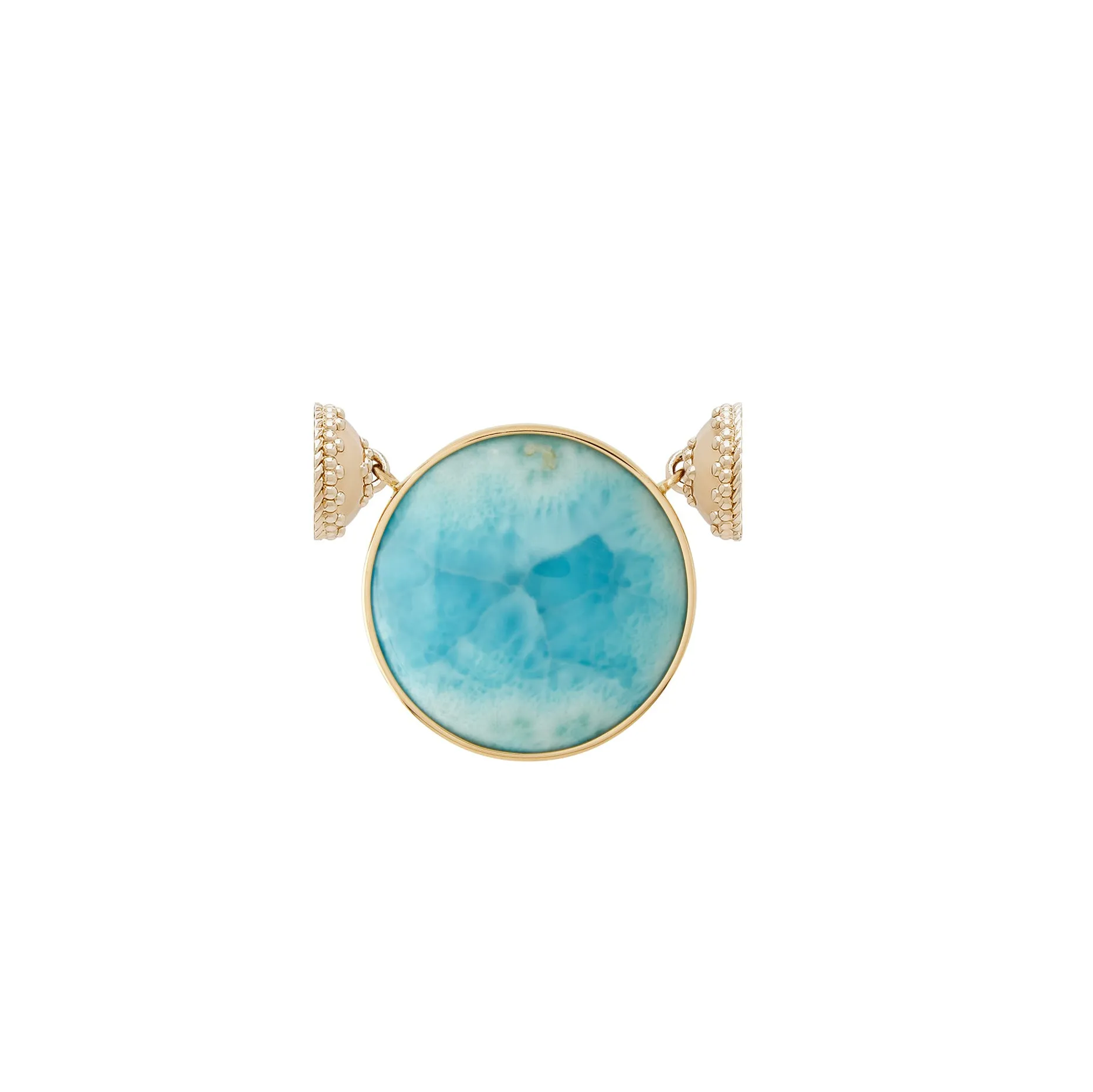 Round Larimar Cabochon Centerpiece