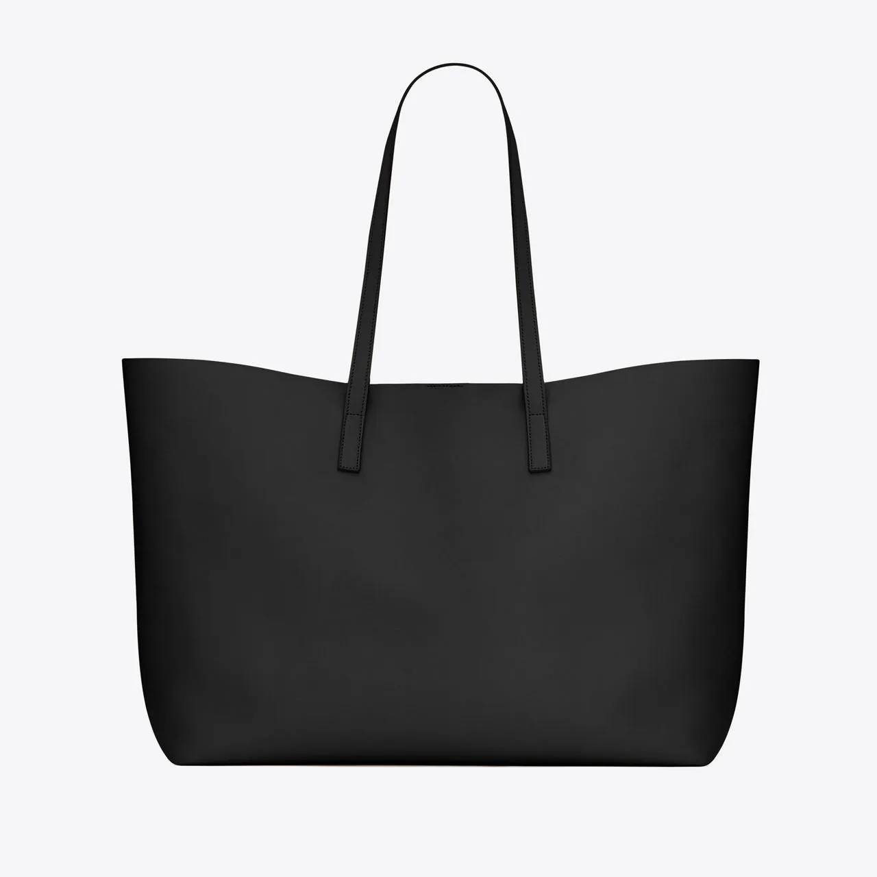 SAINT LAURENT Shopping East-West Leather Tote - BLACK