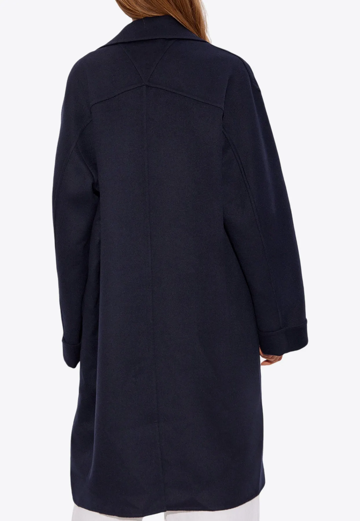 Single-Breasted Wool Blend Coat