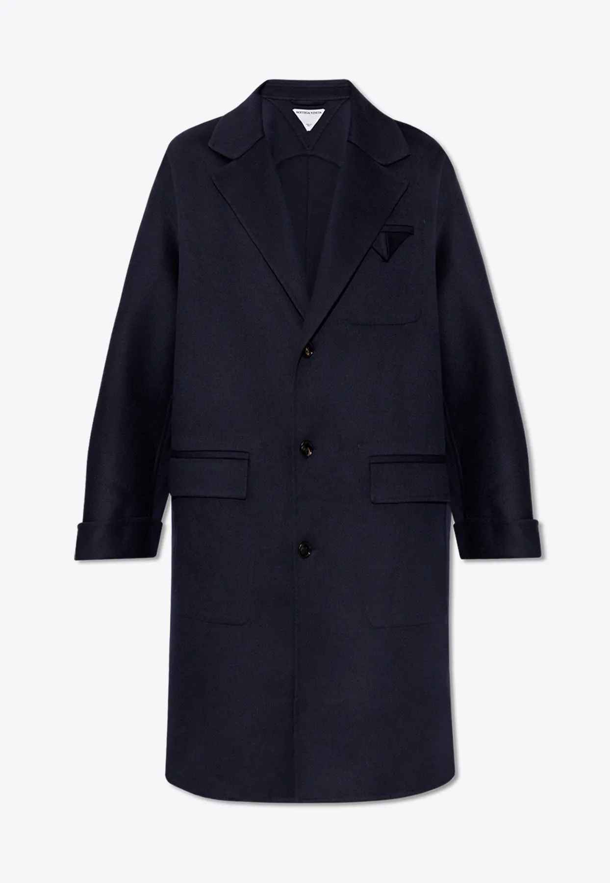 Single-Breasted Wool Blend Coat