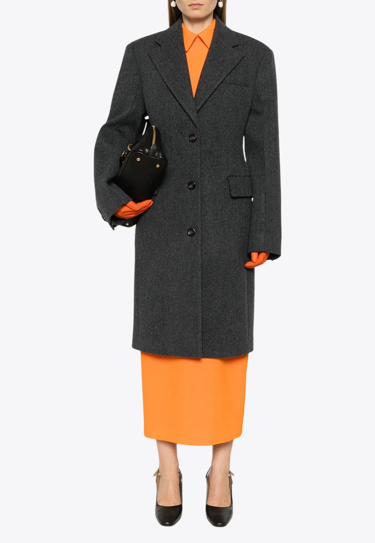 Single-Breasted Wool Coat