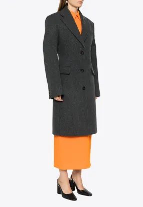 Single-Breasted Wool Coat