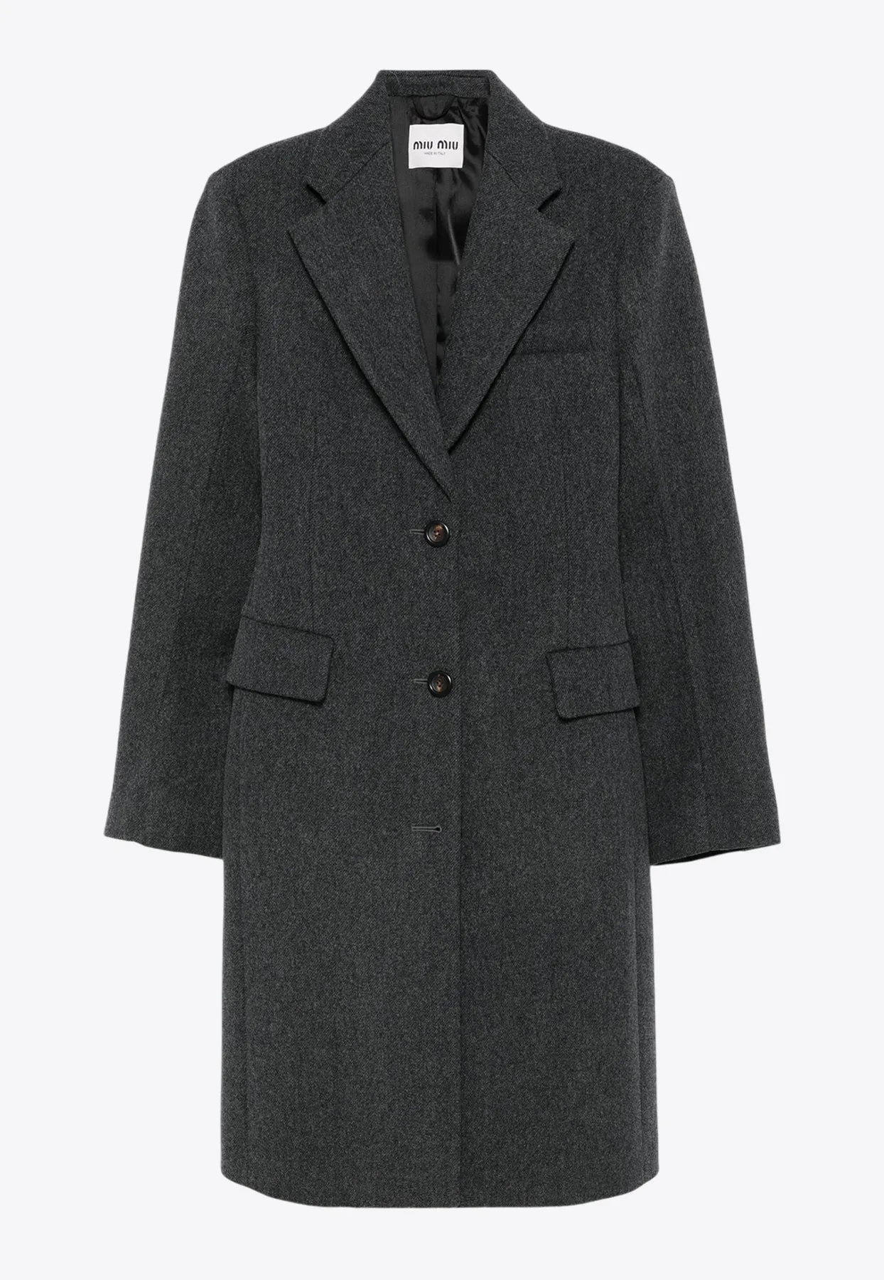 Single-Breasted Wool Coat