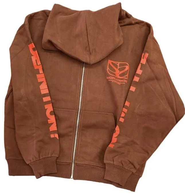 Snow Day Flame Zip Hoodie Clay - Brown