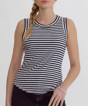 Stripe Tank Top - Navy