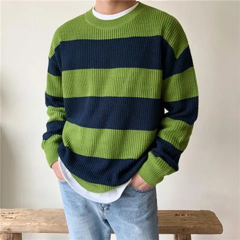 Striped Crewneck Sweater Men's Style