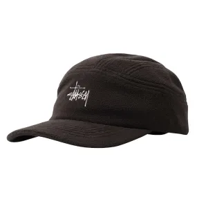 STSSY POLAR FLEECE PANEL RUNNER CAP // BLACK