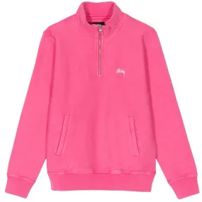 STSSY STOCK FLEECE MOCK // HOT PINK