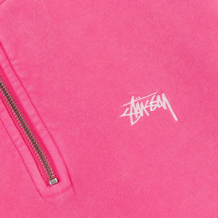 STSSY STOCK FLEECE MOCK // HOT PINK