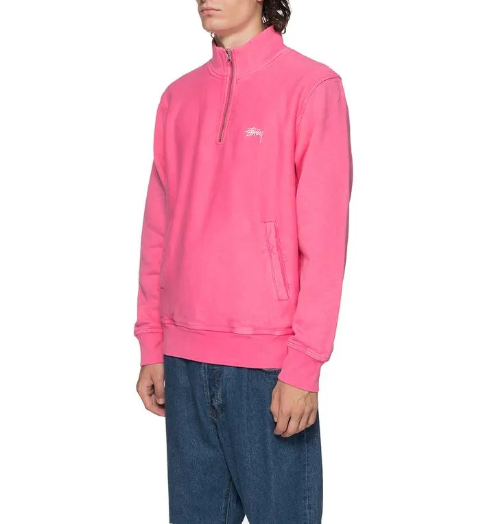 STSSY STOCK FLEECE MOCK // HOT PINK