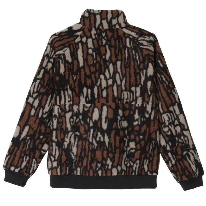 STSSY TREE BARK FLEECE JACKET // BROWN