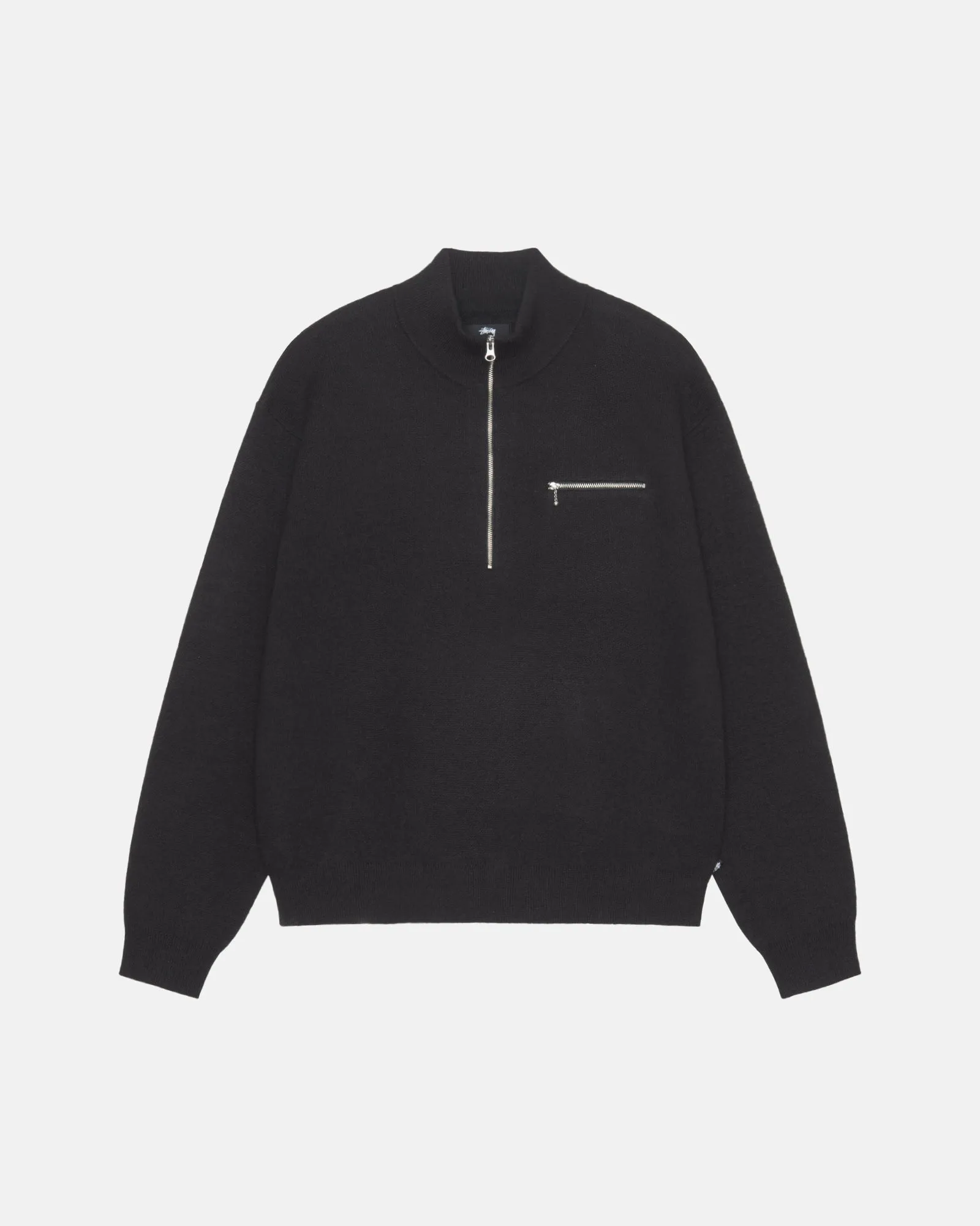 Stüssy - Men's Half Zip Mock Neck Sweater - (Black)