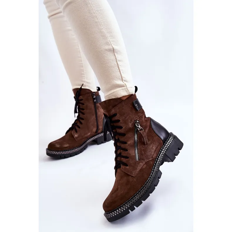 Suede Insulated Boots Laura Messi 2508 Brown