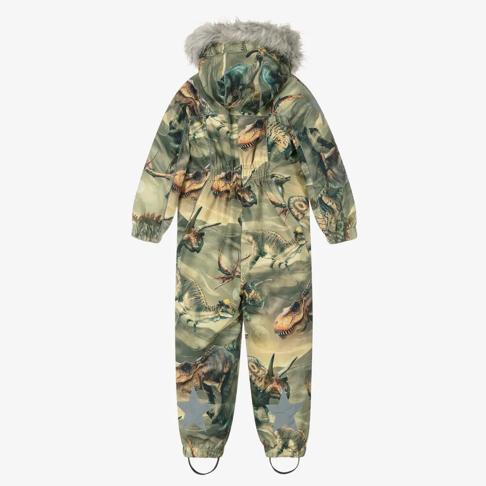 Teen Boys Green Dinosaur Snowsuit