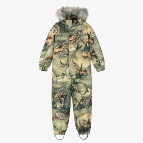 Teen Boys Green Dinosaur Snowsuit