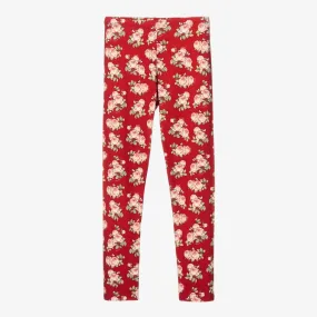 Teen Red Floral Leggings