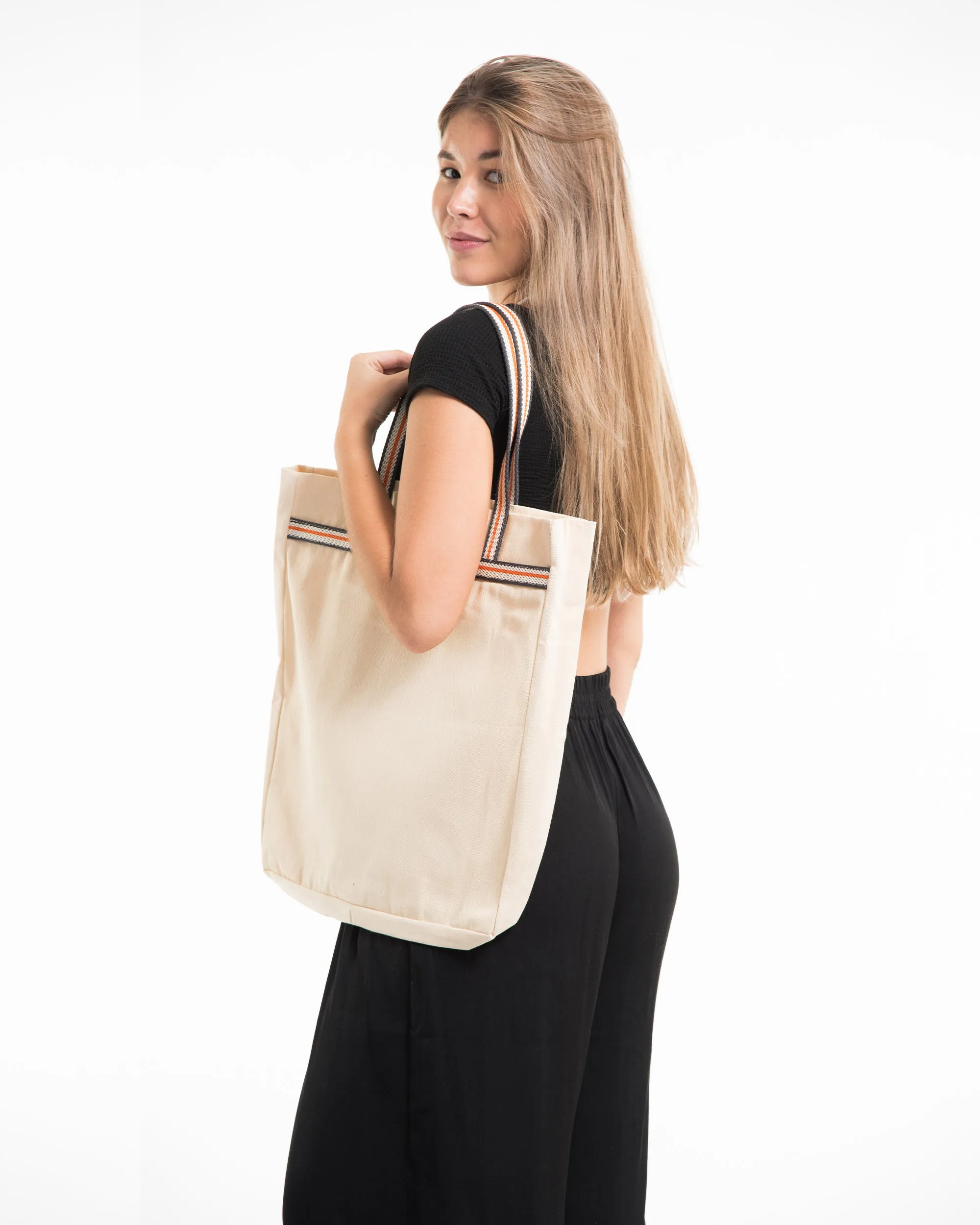 Thai Tattoo Canvas Everyday Tote Bag in Natural