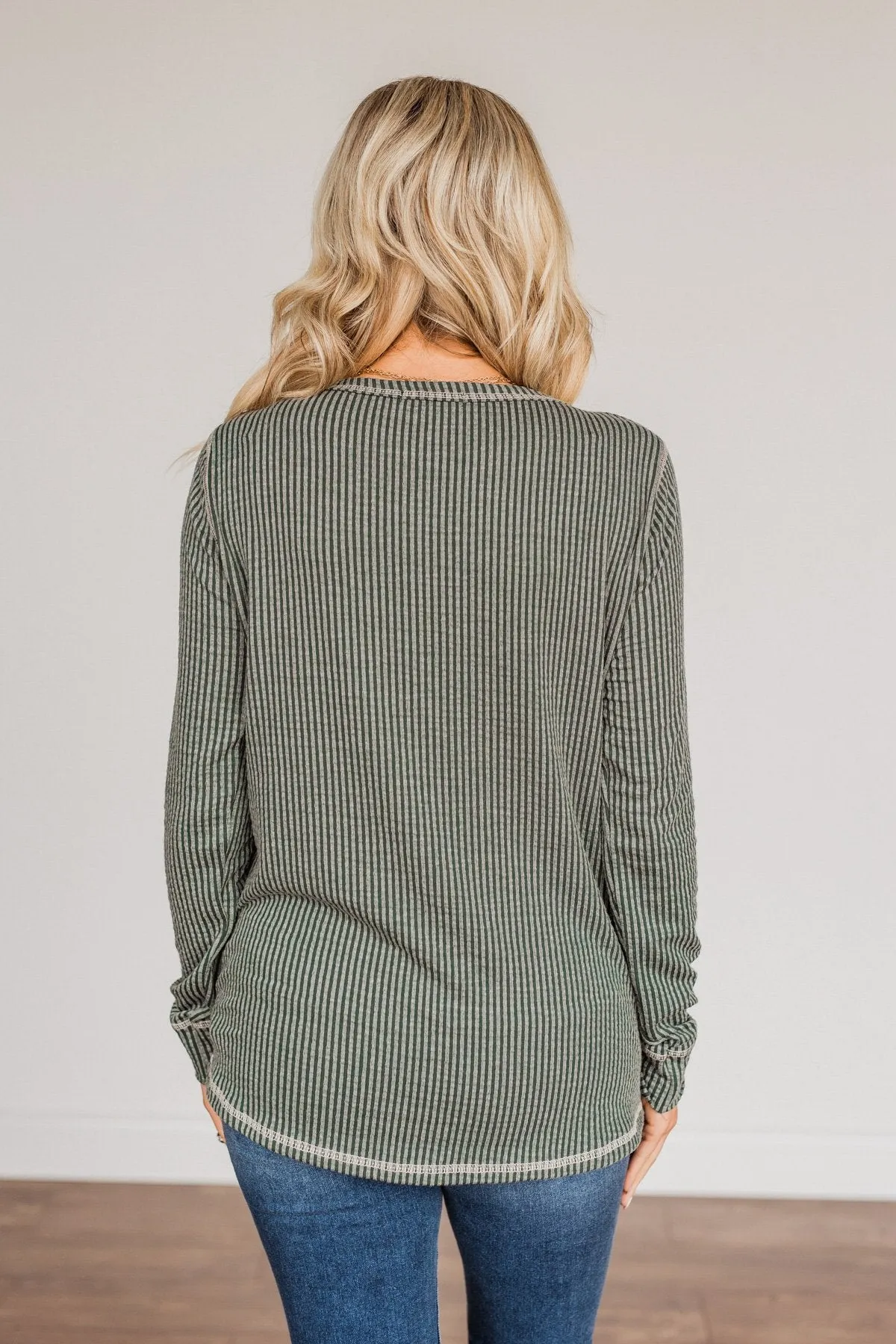 Time To Be Jolly Long Sleeve Top- Olive