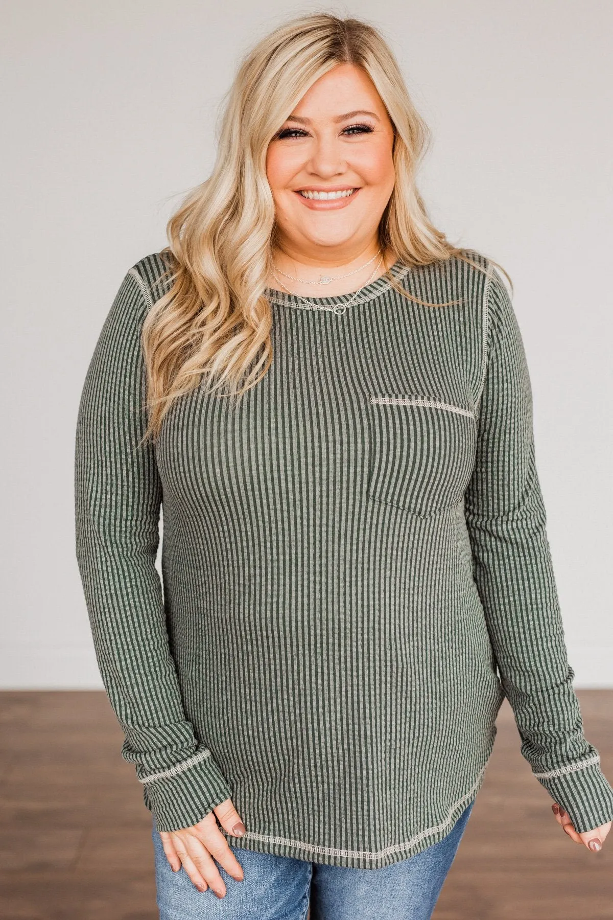 Time To Be Jolly Long Sleeve Top- Olive