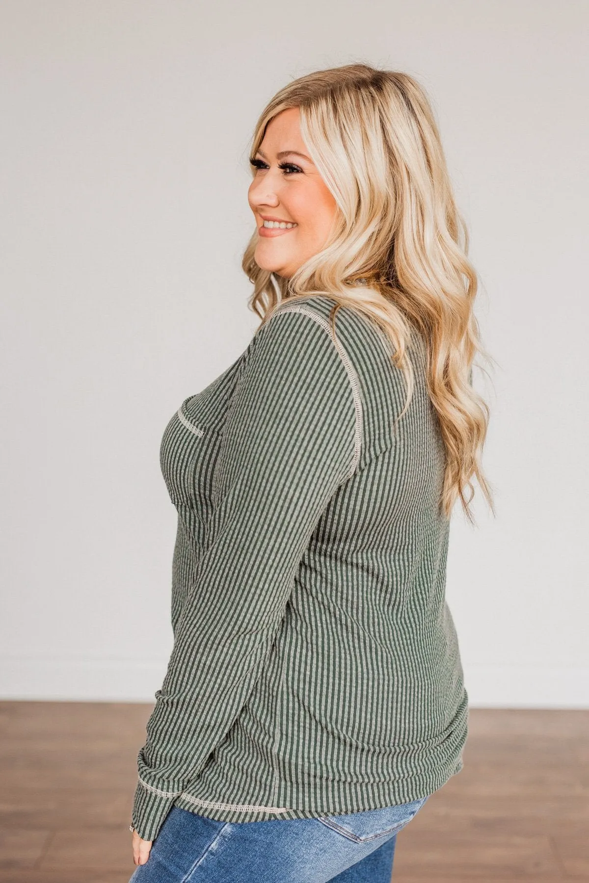 Time To Be Jolly Long Sleeve Top- Olive