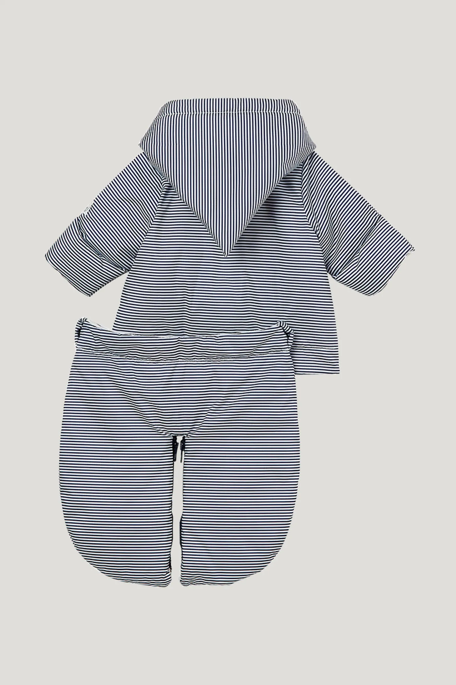 Unisex Baby's White & Navy Stripes Snowsuit Set