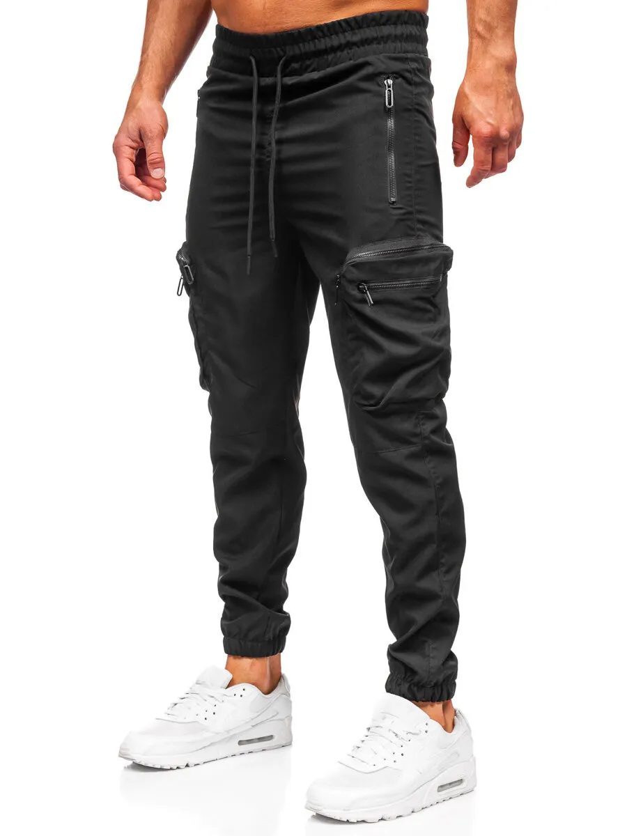 Uomo Joggers cargo Nero Bolf HSS296