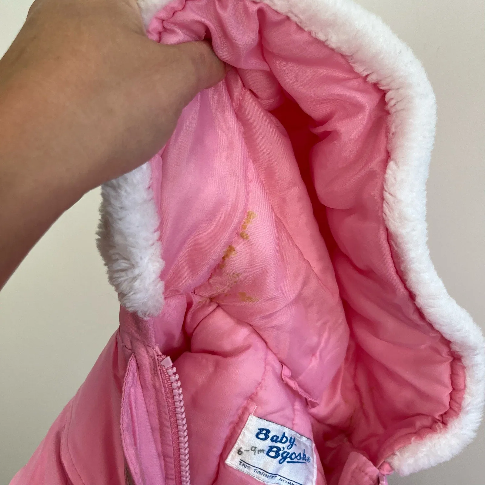 Vintage OshKosh B'gosh Pink Puffy Snowsuit 6-9 Months