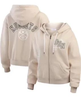 WEAR by Erin Andrews NBA Denver Nuggets Tonal Felt Patch Full-Zip Hoodie