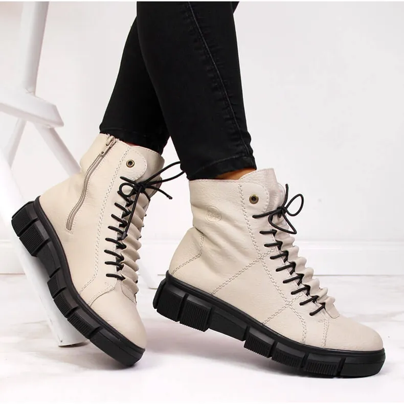 Women's beige insulated boots Rieker X3428-60