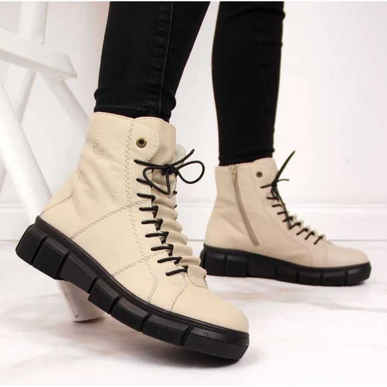 Women's beige insulated boots Rieker X3428-60