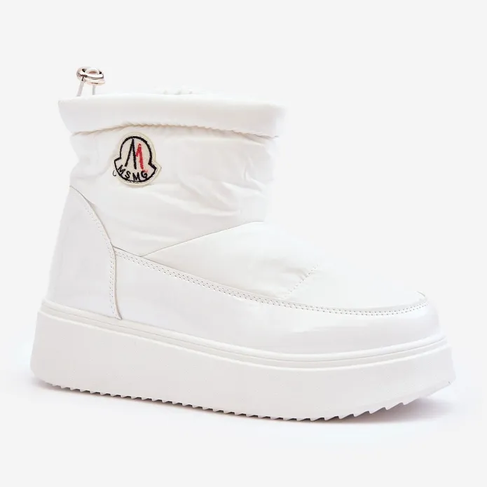 Women's Platform Slip-On Snow Boots, White Gattea