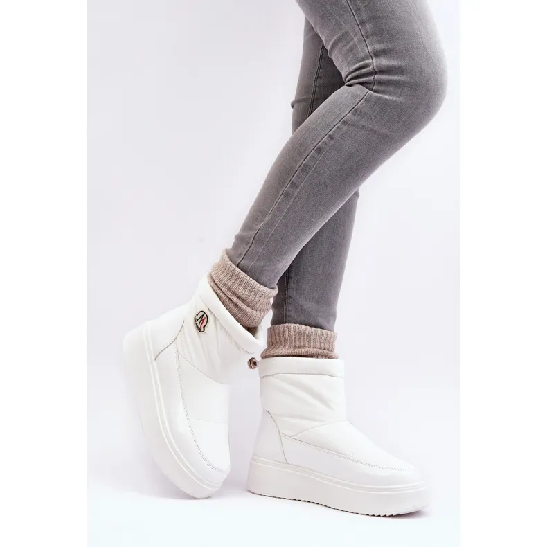 Women's Platform Slip-On Snow Boots, White Gattea