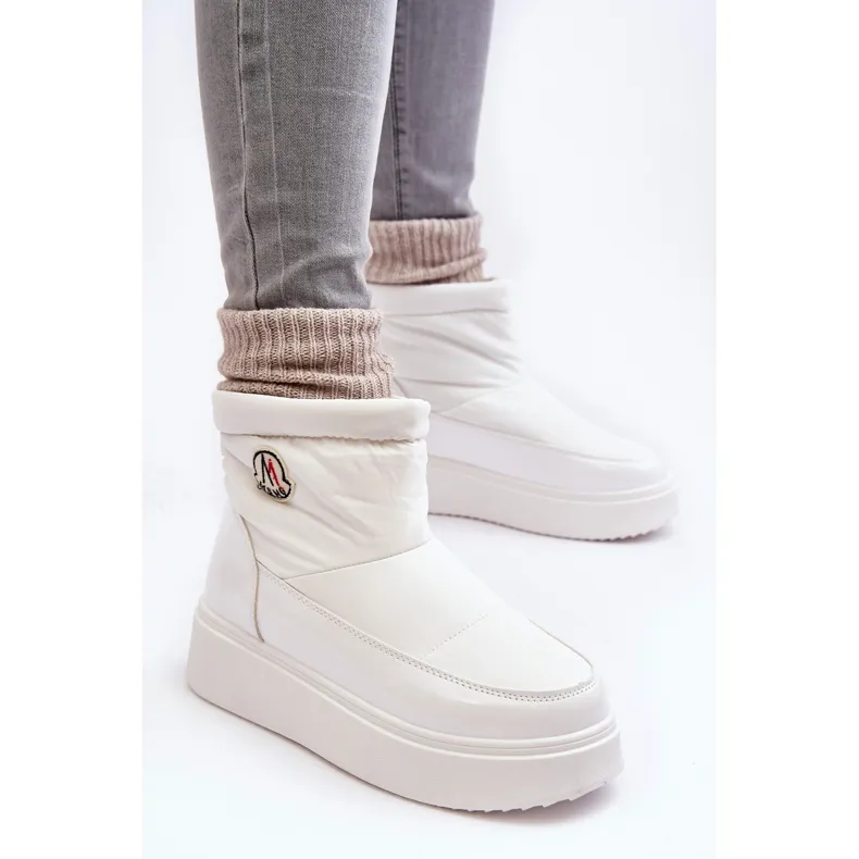 Women's Platform Slip-On Snow Boots, White Gattea