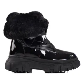 Women's snow boots with an elastic band black