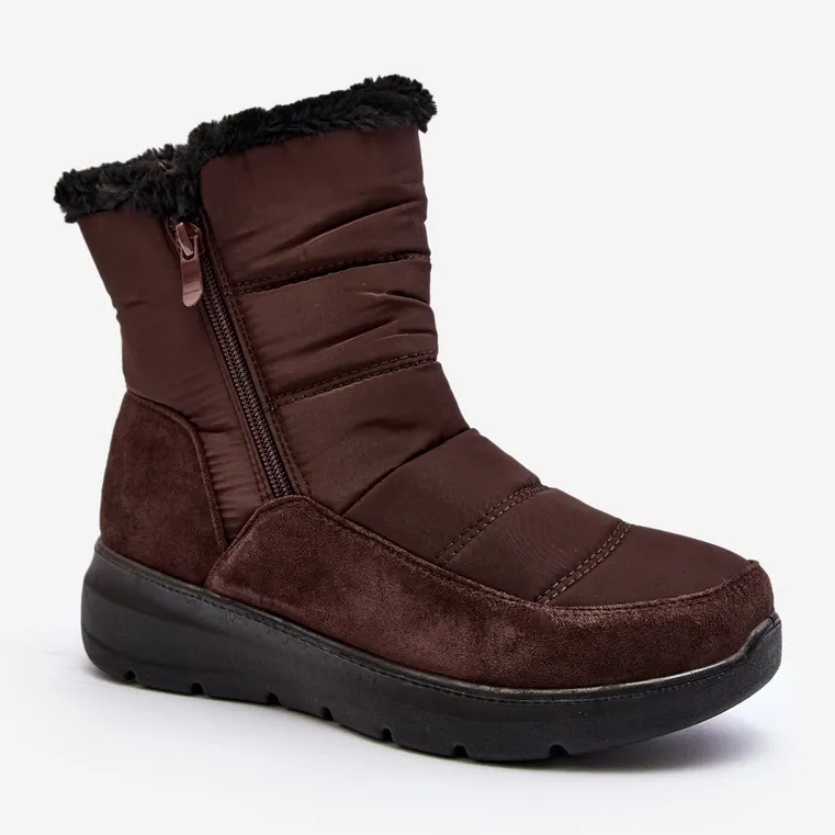 Women's Snow Boots With Fur Brown Primose