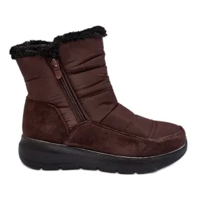 Women's Snow Boots With Fur Brown Primose