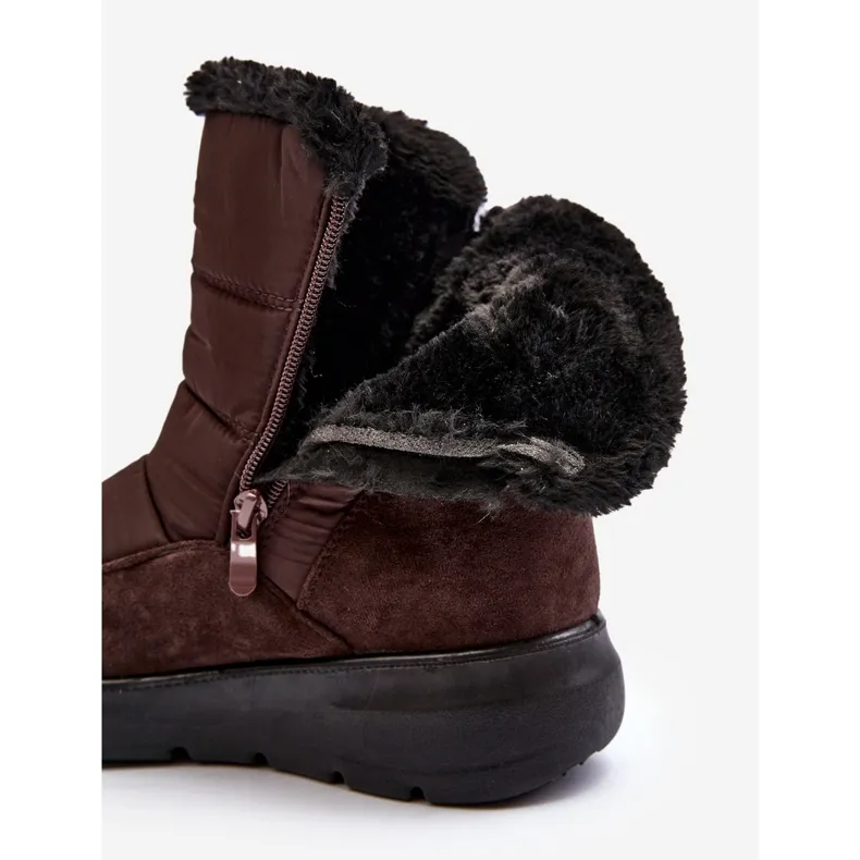 Women's Snow Boots With Fur Brown Primose