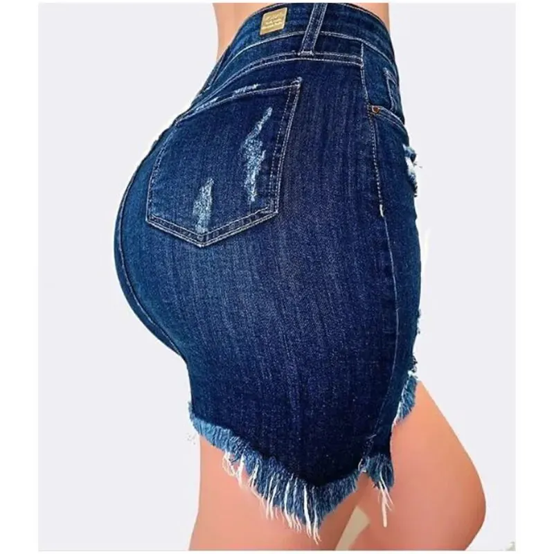 Women's Summer Ripped Hole Tassel Pencil Bodycon Mini Jeans Skirt