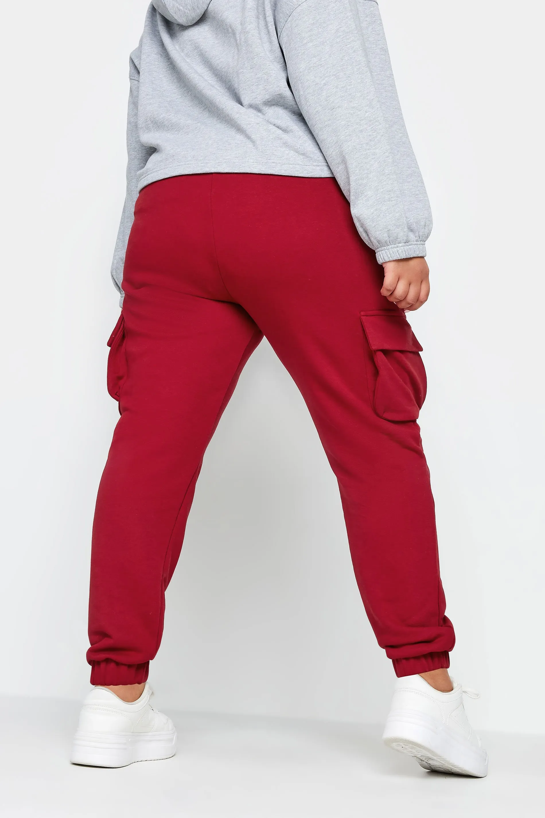 YOURS Curve Red Cuffed Cargo Joggers