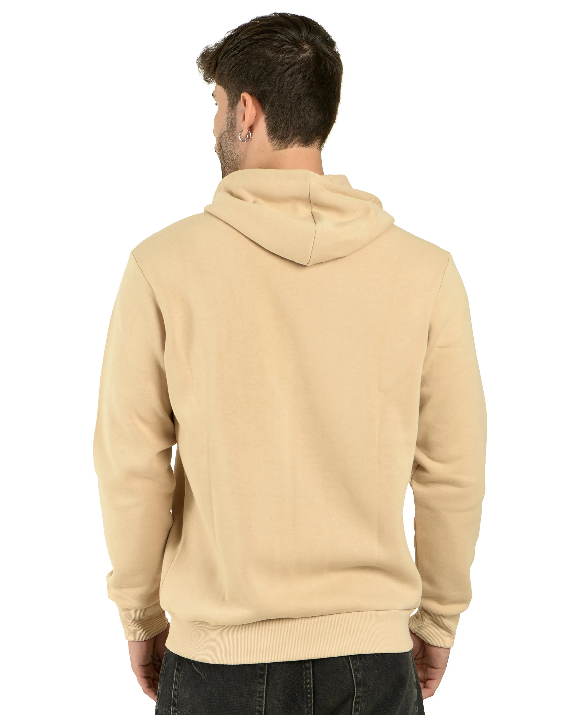 Zipper Hooded Jacket (unisex) beige-50/50 Fleece